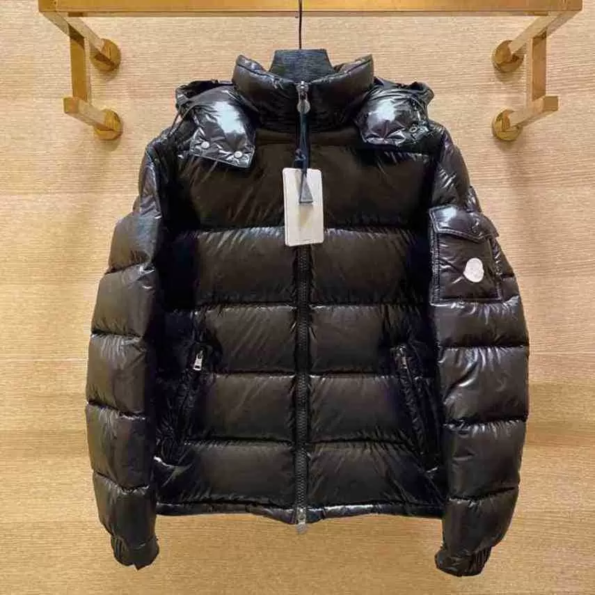 

Monclair Winter Men Jackets Designer Luxury Monclair Classic Women Fashion Hip Hop Cap Pattern Print Coats Outdoor Warm Casual 111, Shiny black