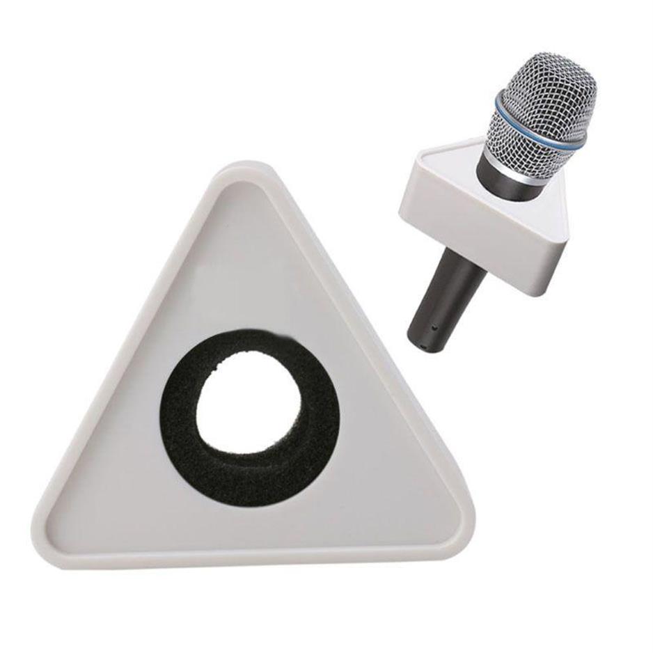 

White Hole Triangular Mic Microphone TV Interview Logo Flag Station DIY2873