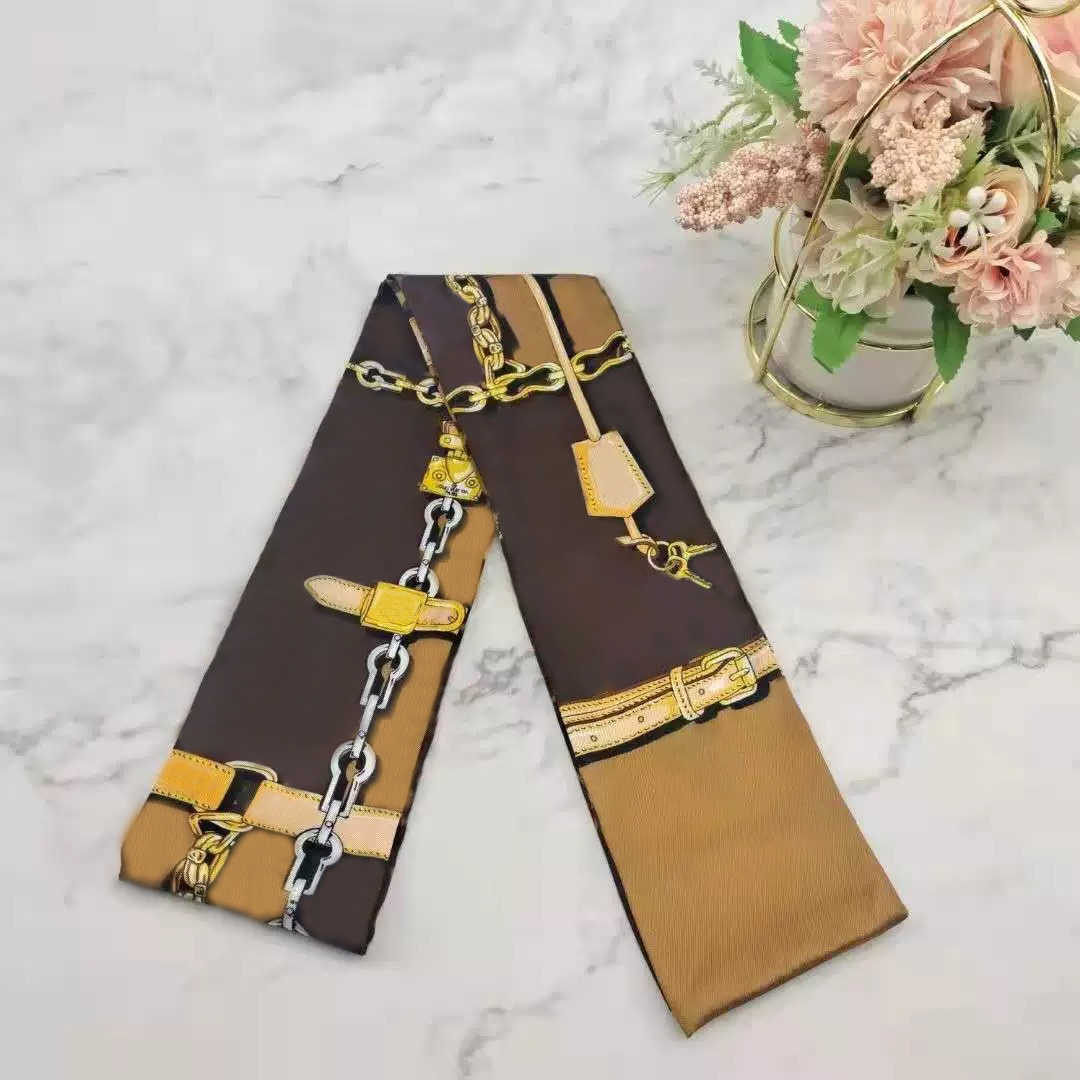 

Women's Fashion Scarves Designer Headband Classic Handbag Scarf High Quality Silk Material Size 8*120cm