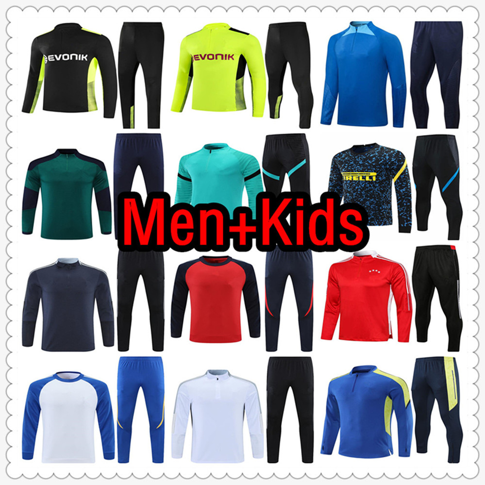 

football jerseys mens and kids kit soccer tracksuit jersey 2122 Adult training jacket chandal futbol survetement foot maillot de shirt 999