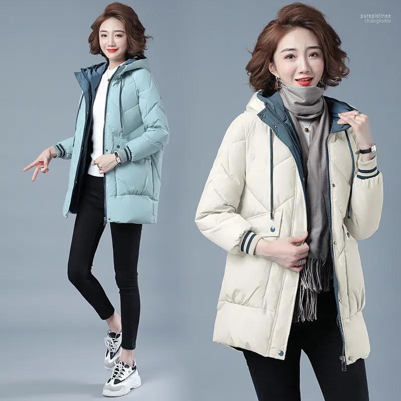

Women's Down & Parkas 2022 Winter Jacket Women Thicken Hooded Long Coat Cotton Padded Parka Snow Wear Coats Jaqueta Feminina, Blue