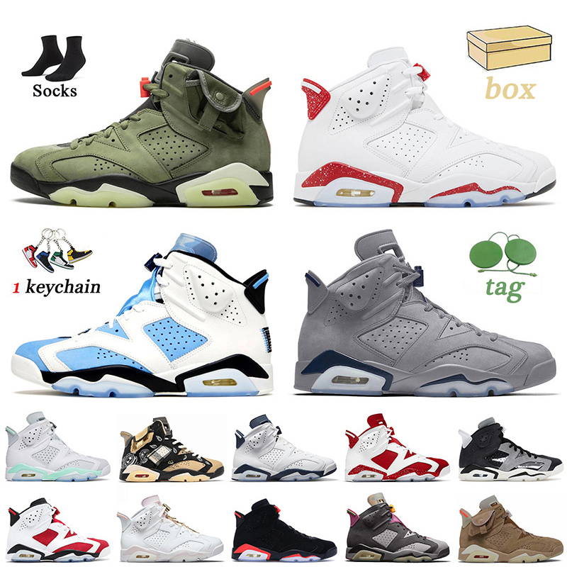 

With Box 6s Women Mens Basketball Shoes Jumpman 6 J6 Cactus Jack Red Oreo UNC Georgetown Trainers Retro Carmine Travis Scotts Black Infrared Sneakers Big Size 12 13, D45 psgs 40-47