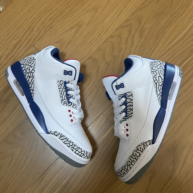 

Cooldshoes Designer Top Shoes Basketball Shoes 3S White Blue Outdoor Sports Training Running Sneakers Men's 136064-141 with Original Box