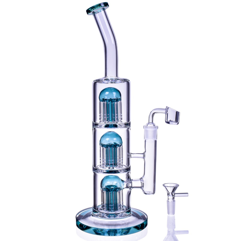 

Arm Tree perc Glass Bubbler Hookahs Glass Water Bongs Smoke Pipe Heady Dab Rigs With 14mm Bowl Unique Bong 13inchs