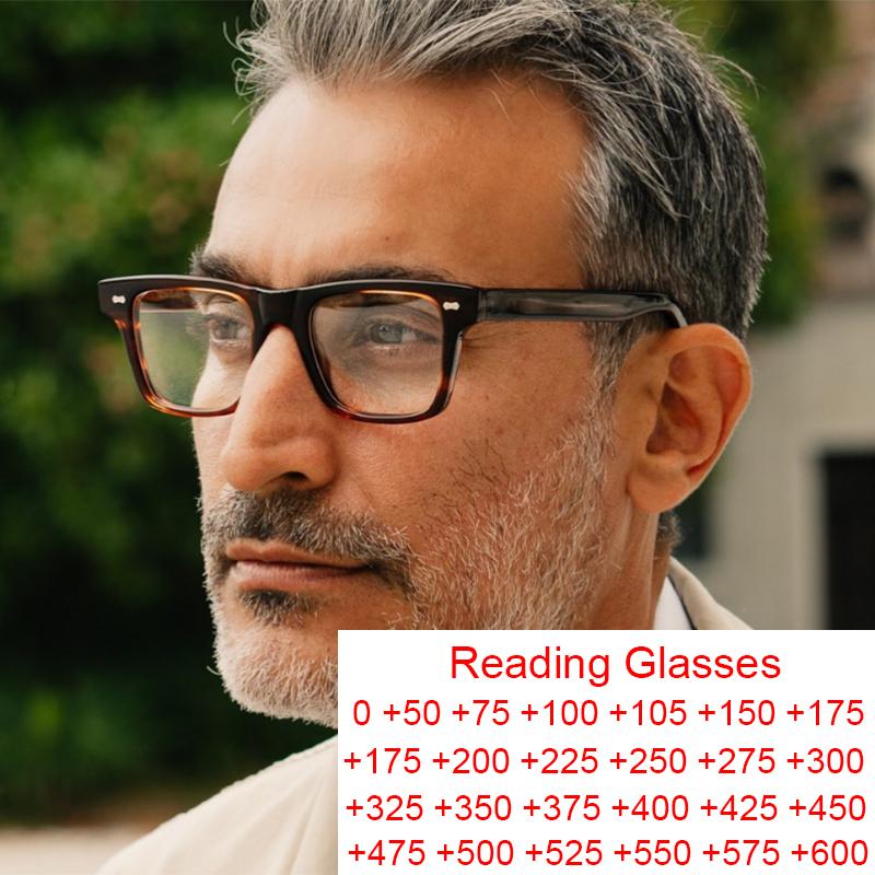

Sunglasses Vintage Square Small Frame Reading Glasses Men Retro Rectangle Presbyopia Eyeglasses Brand Designer Antifatigue Computer GlassesS