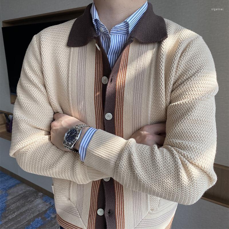 

Men's Sweaters Fashion Knitted Cardigan Sweater Men's Solid Color V-neck Long Sleeve Sweatercoat Autumn Winter Knitwear Coat Q09Men's Ol, Qianmixin