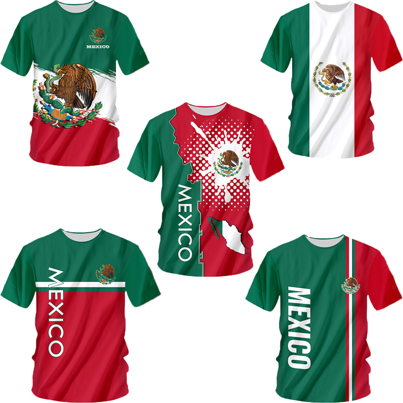 

Mexico Soccer Jersey 2022 Mexico Flag 3D T Shirt Women Men Summer Fashion Short Sleeve Funny Tshirt Graphic Tees Streetwear, 001