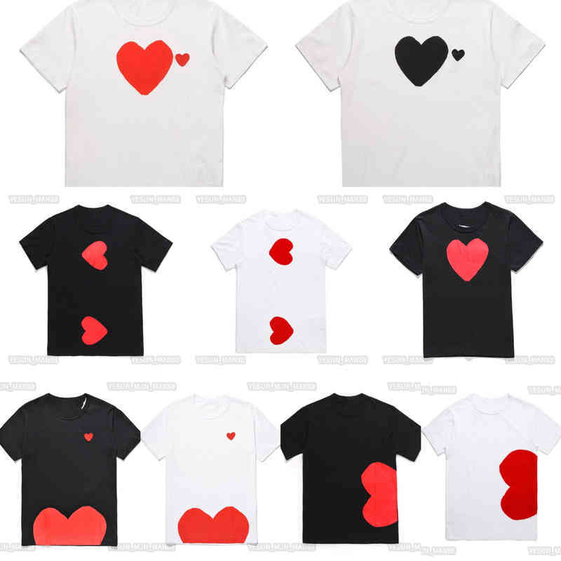 

Designer Mens Play T Shirt White Eyes Big Red Peach Heart Embroidery Printed Shirt Commes Casual Fashion Women Shirts High Quanlity Tees, 23