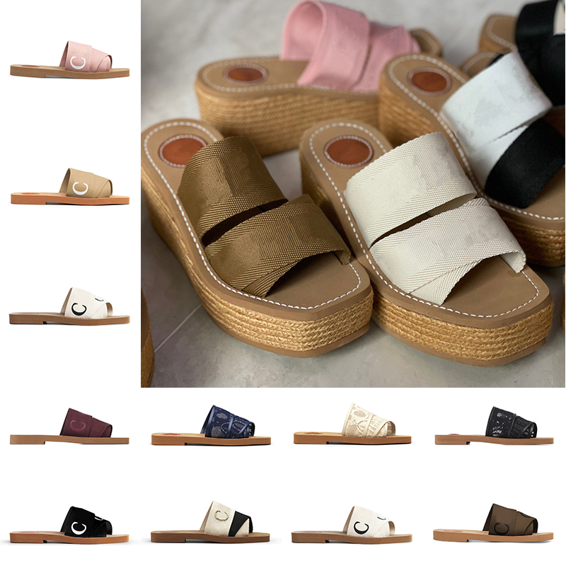 

Original Women Woody Slippers Flat Mules Choles Sandals Slides Designer Canvas White Black Sail Womens Fashion Outdoor Beach Slipper Shoes Size 42, A (20)