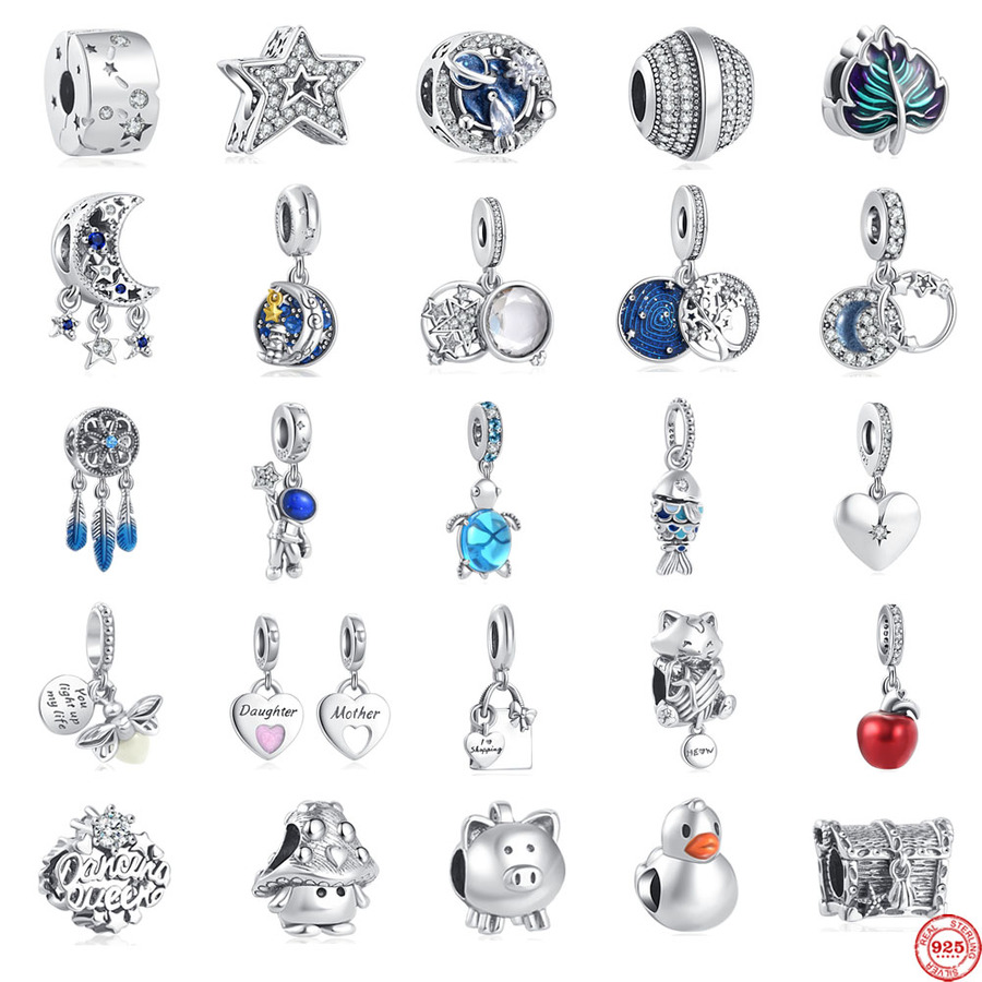 925 STERLING SILPS PRIME CHARM PRIMCE POURC PIG DUIL DIY PERLES Perle Fit Charms Bracelet Bijoux DIY ACCESSOIRES