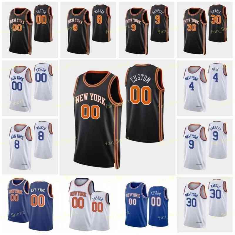 

75th 2022 City Earned Edition Custom Julius 30 Randle RJ 9 Barrett Evan 13 Fournier Derrick 4 Rose Kemba 8 Walker Alec 18 Burks Basketball J, As