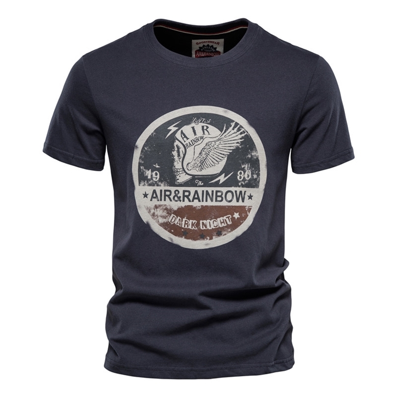 

AIOPESON Printed T Shirt for Men Casual Oneck Slim Fit High Quality Men Clothing Summer 100% Cotton Brand T Shirts Men 220704, Light gray