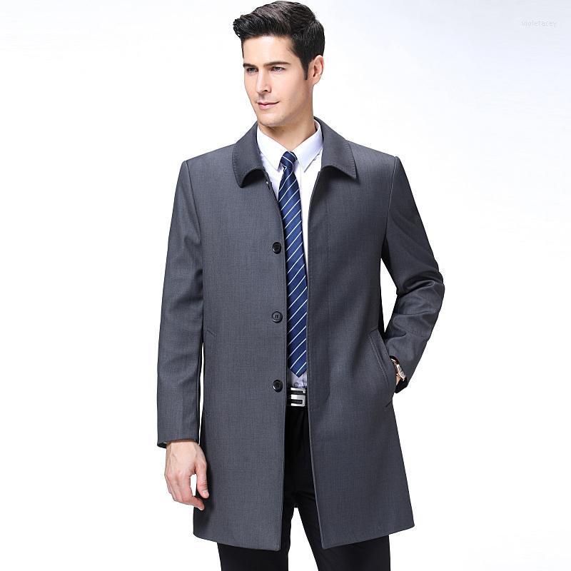 

Men's Trench Coats Fashion Mens Business Jacket Men Long Windbreaker Jackets Overcoat Male Casual Winter Outwear Coat Viol22, Gray