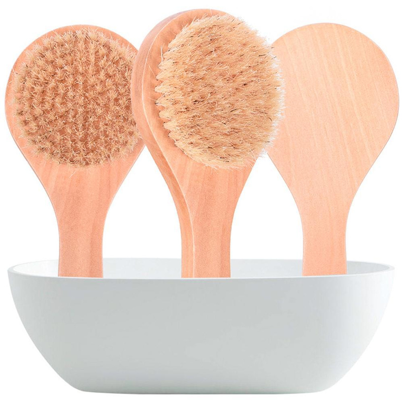 

Dry Bath Body Brush Back Scrubber Anti-slip Short Wooden Handle Natural Bristles Shower Exfoliating Massager sxa15 FY5312