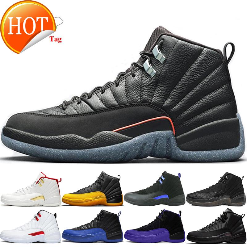 

12 Basketball Shoes Men 12s Twist Reverse Flu Indigo Black Dark Concord Easter Gym Red Mens Womens Outdoor Sports Trainers, Dark grey