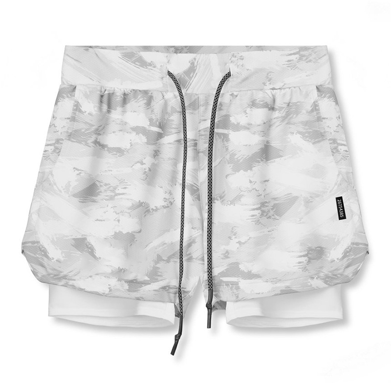 

Mens Running Shorts Sports Pant Male Double-deck Quick Drying Fitness Men trousers Jogging Gym Short Pants Mans Summer Casual GGVN