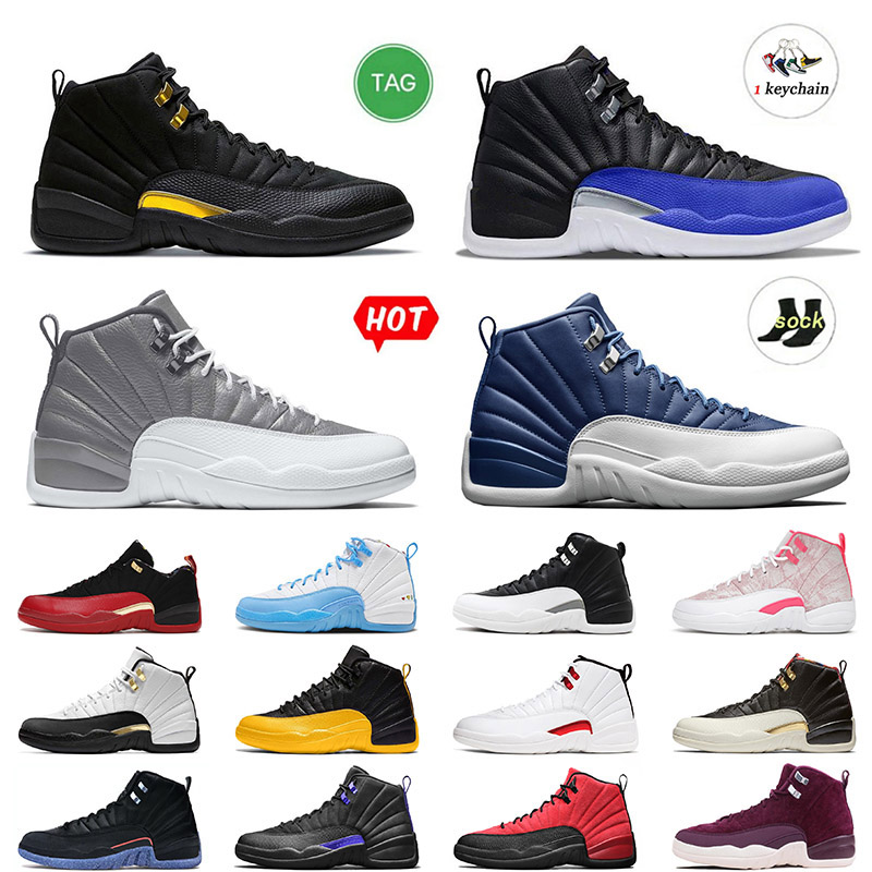 

Big Size 13 Basketball Shoes 12s Jumpman 12 Sneakers 2022 Jorda Black Taxi Royal Blue Playoff Royalty Stealth Flu Game FIBA Twist Jordens Mens Womens Sneakers, B42 black taxi 40-47