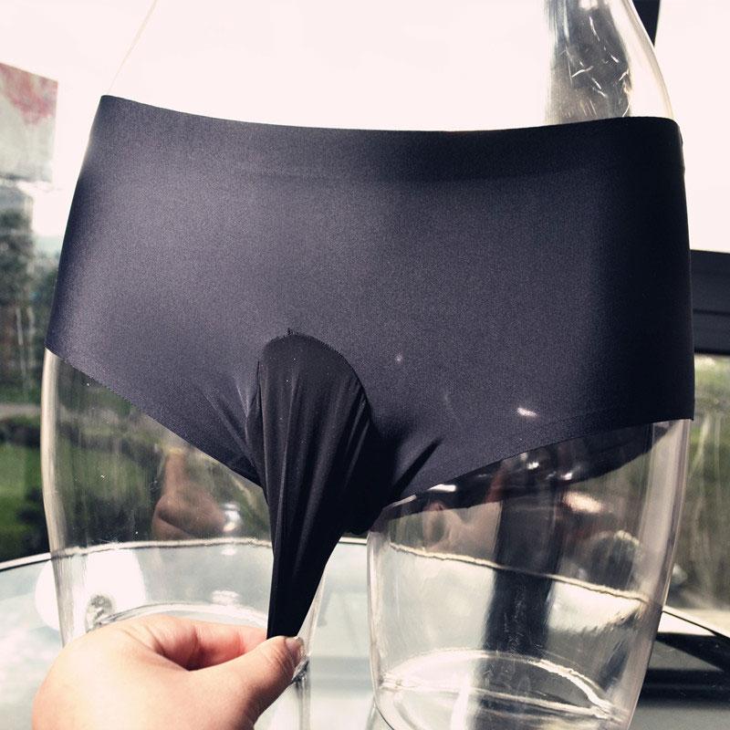 

Underpants Fad Man U Convex Ultra-Thin Traceless Briefs Soft Panties Breathable Transparent Lace Underwear Stretch Bikini BriefsUnderpants, Black