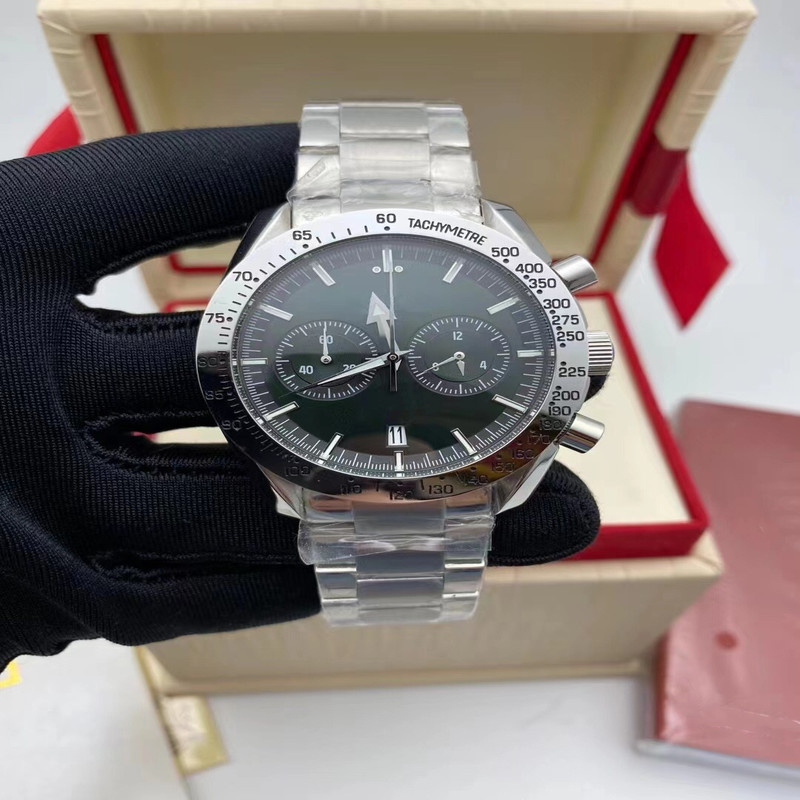 

Luxury Designer Men's Watches Top Luxury Quartz Watch for Men Automatic Date Speed Chronograph 0509, Black