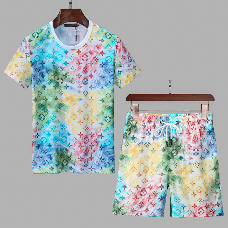 

2022 Summer Apparel Designer Men's Tracksuits Running, Fashion, Casual Sportswear Short Sleeve Shorts Set -3XL #gj56