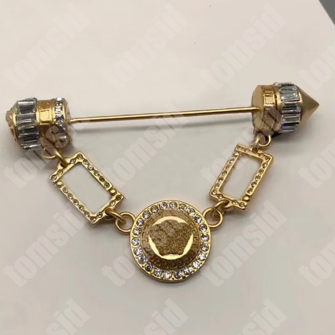 

Fashion Designer Brooch For Women Luxury Gold Jewelry Dress Accessory Womens Joint Brooches Brand Classic Figure Crystal Breastpin