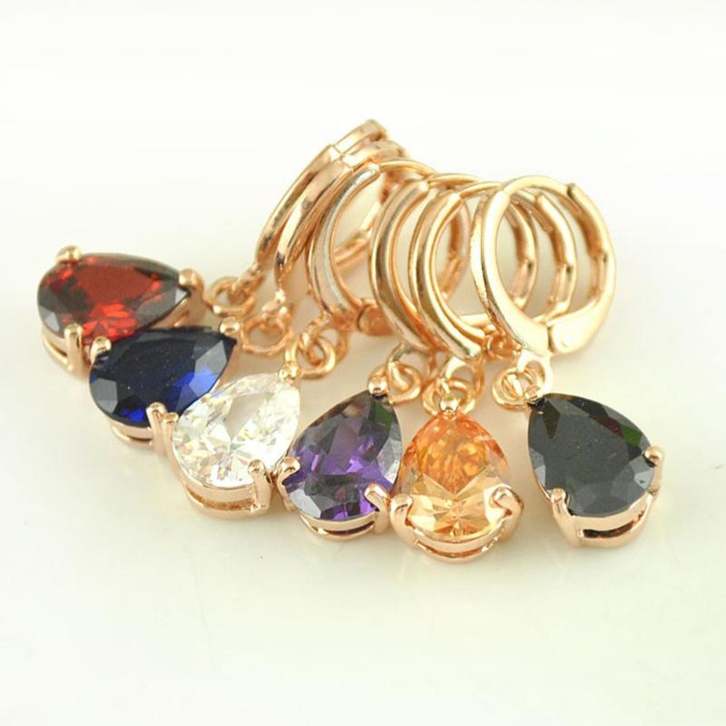 

Dangle & Chandelier LXY-W Fashion Simple Multicolor Transparent Faceted Crystal Pendant Earrings For Women Vintage Cute Girl Jewelry Party G