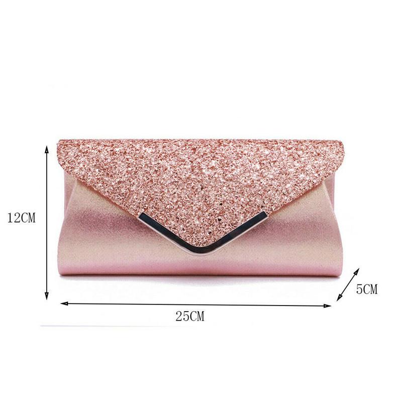 

Evening Bags 2022 Women's Glitter Shimmer Envelope Ladies Sequins Party Prom Smart Jane Clutch Bag Handbag, Black