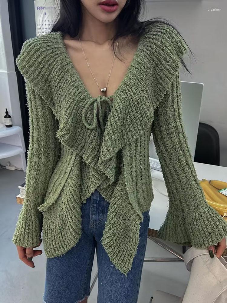 

Women' Knits & Tees Women Sweater Vintage Cardigan Long Sleeve Sweaters Clothes Fashion Knitted CardigansWomen' Olga22, Green