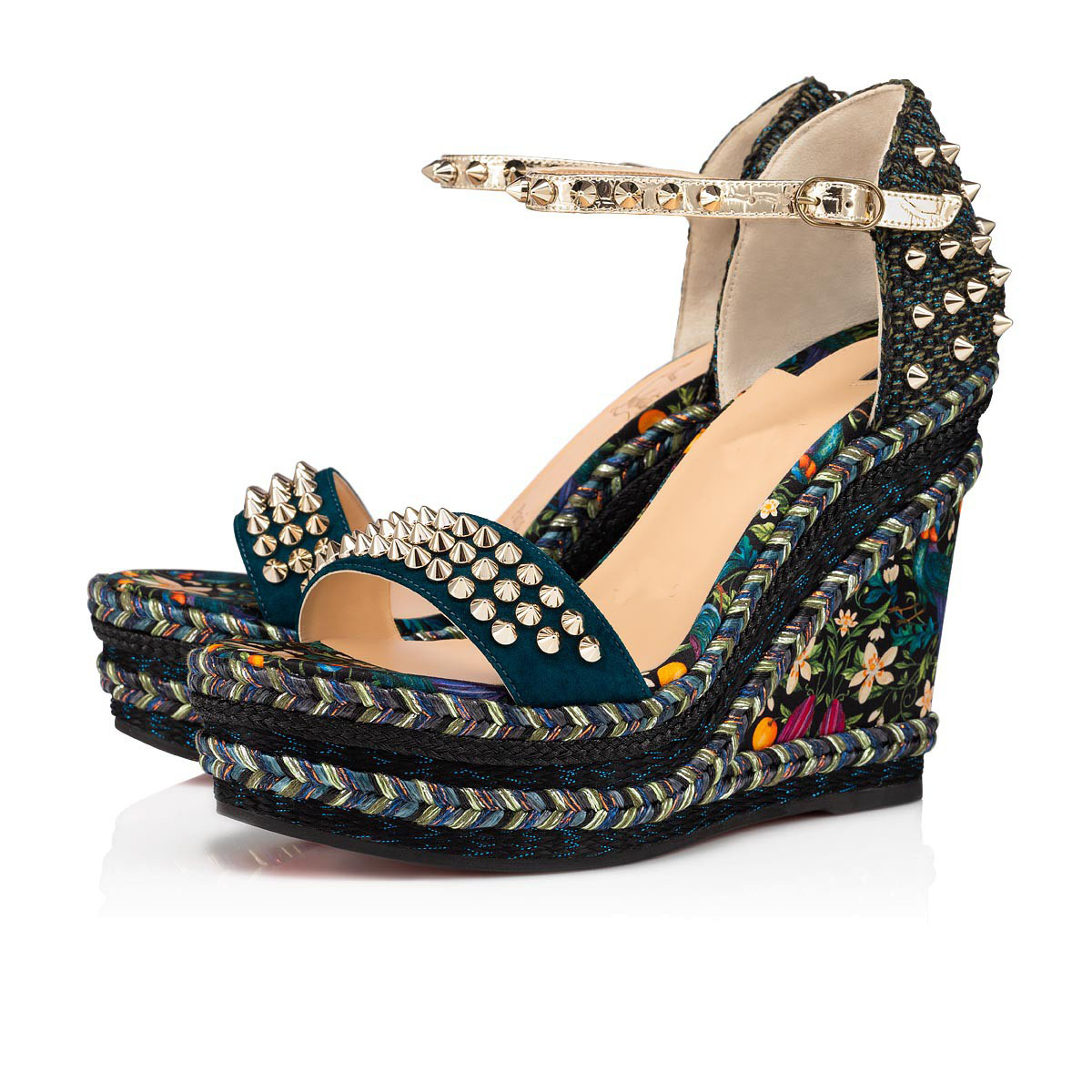 

Luxury Designer Lady Red bottoms Pumps Wedges Sandals Madmonica Spikes Elegant Women Rivet Ankle Strap High Heels Design Wedding P209H, 21