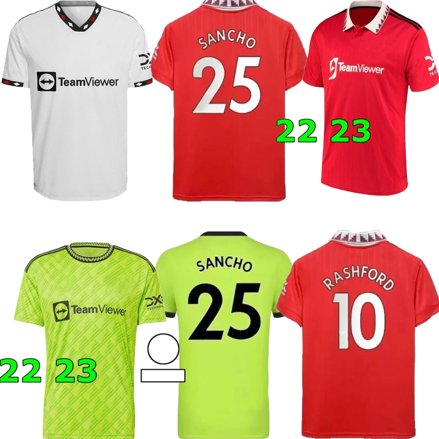

22 23 CASEMIRO MARTINEZ ERIKSEN soccer jersey RASHFORD 2022 2023 SANCHO CAVANI B. FERNANDES VARANE FRED MancHEstErS MANS UTDS football shirt kit set Uniforms, Black