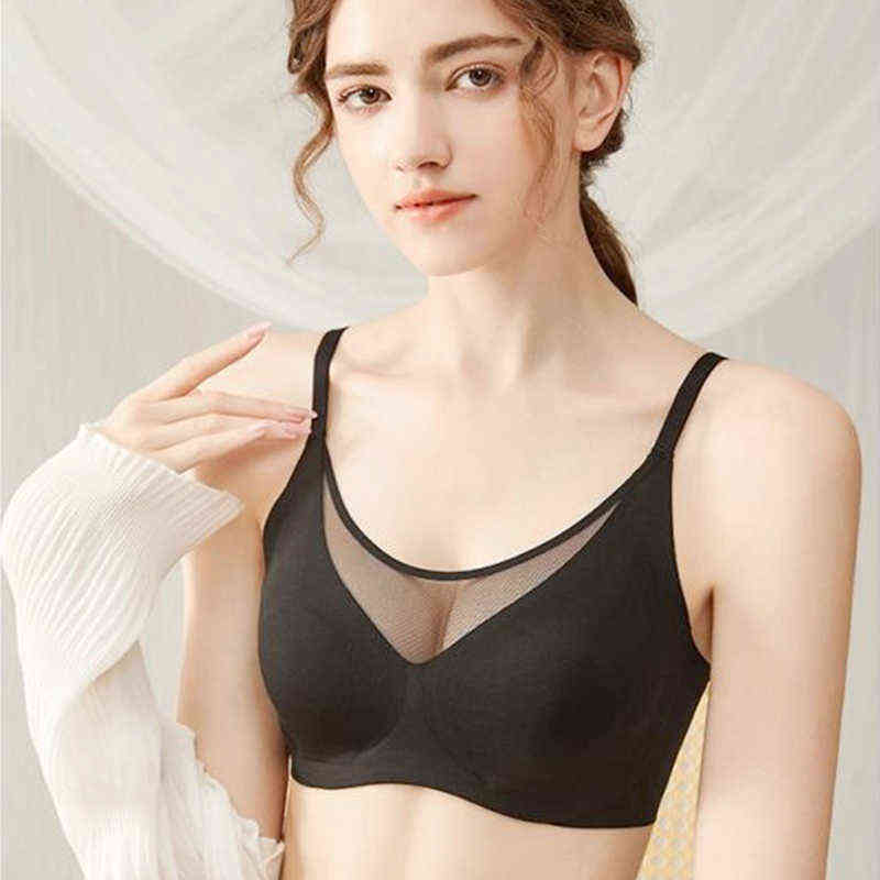 

Transparent Mesh Sexy Push Up Bra Rabbit Ears Chest Pad Without Underwire Bralette Shockproof Sports Bra Female Lingerie T220726