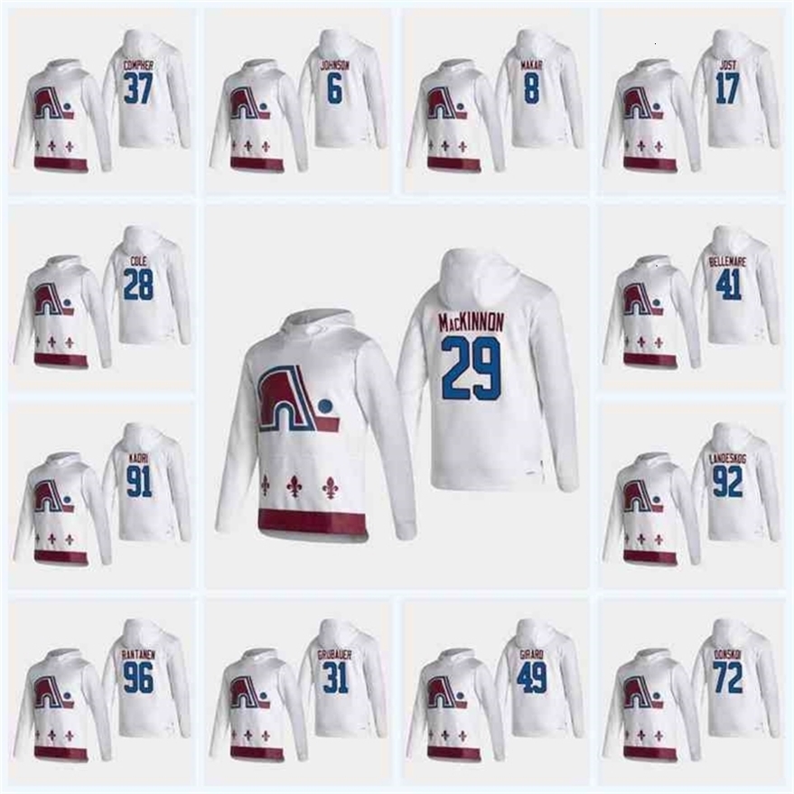 Xfl2020 29 Nathan MacKinnon 2021 Reverse Retro Hoodie Cale Makar Mikko Rantanen Gabriel Landeskog Girard Nazem Kadri Joe Sakic