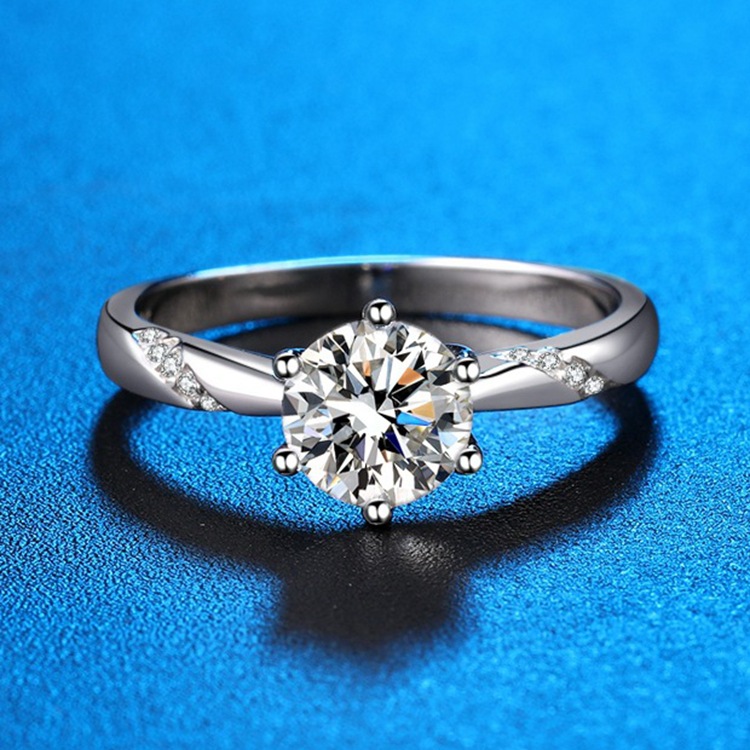 

Cluster Rings D Color Jewelry Mozambique Diamond S925 Sterling Silver Eight arrows twist arm Diamond Ring
