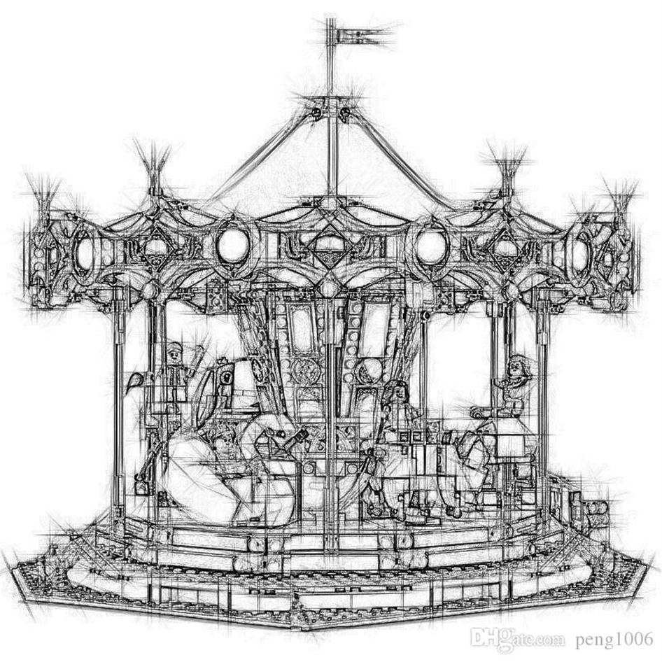 

SY 1219 Building Block Model Compatible with CREATORS 10257 15036 christmas carrousel Brick DIY toys for girls gift2821