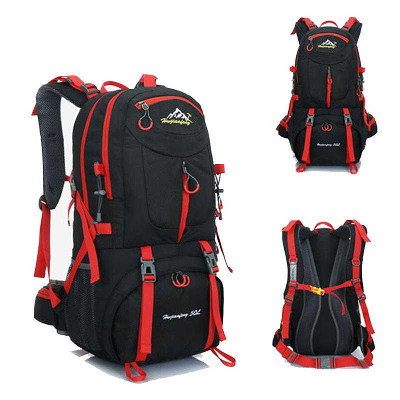 

Backpack 50L 40L Men's Outdoor Climbing Travel Rucksack Sports Camping Hiking School Bag Pack For Male Female WomenBackpack, Black