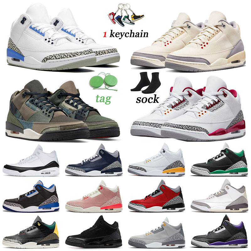 

Jumpman 3 Basketball Shoes Designer Women Trainers Muslin Cardinal Red Pine Green Cour Purple Fragment UNC 3s Sneakers Sports Black Cat Rust Pink Georgetown US 13, 40-47 infrared 23