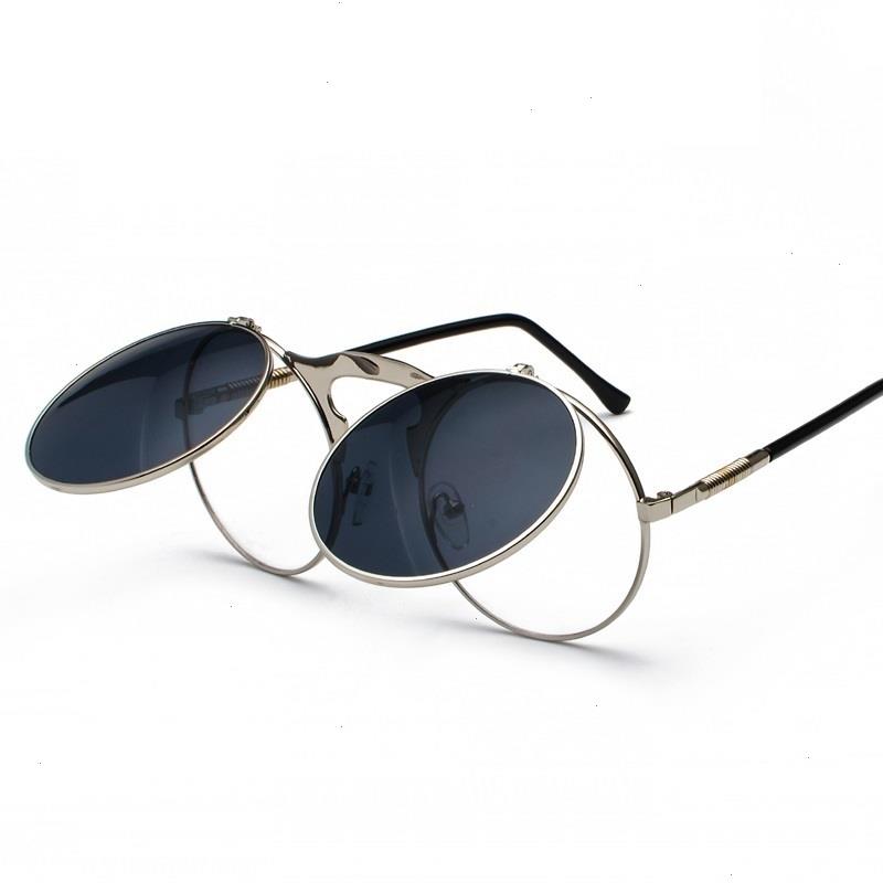 

Steampunk Round Sunglasses Women Men Metal Vintage Flip Circular Double Sun Glasses Style Circle Shades Gafas Oculos De S