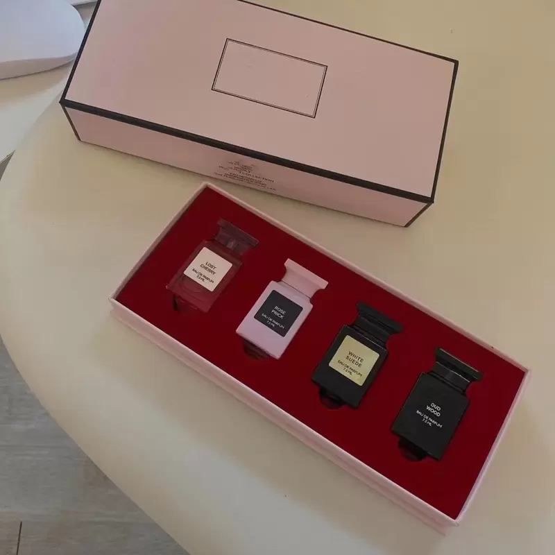 

tom-ford perfume gift set OUD WOOD LOST CHERRY ROSE PRICK WHITE SUEDE 7.5ml x4pcs 4 in1 Kit Christmas gift fast ship