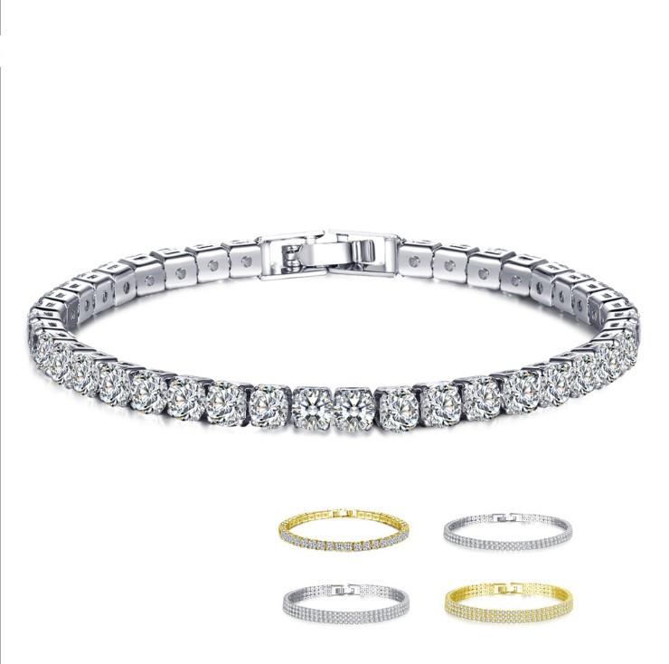 

Link, Chain 2022 One Row Three Rows Full Of Diamond Zircon Bracelets Crystal From Swarovskis Fashion Ladies Bracelet Gifts Christmas