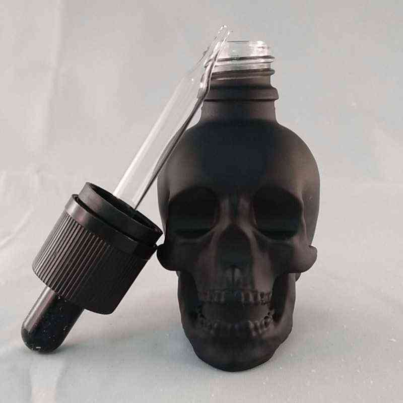 

30ml skull shape glass dropper bottle for e-juice head glass eliquid dropper bottle Glass Dropper Bottle Jars Vials With Pipette Y220428