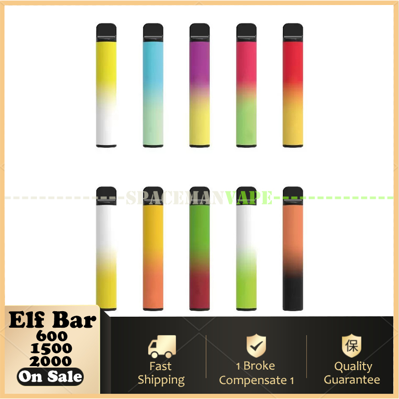 

ELF BAR Disposable Vape Pen 600 1500 2000 Puffs E Cigarettes 2% 5% Prefilled Cartridge Pod Device Battery Adjustable Vaporizer vs elfbar bc 5000 Elux Legend 3500