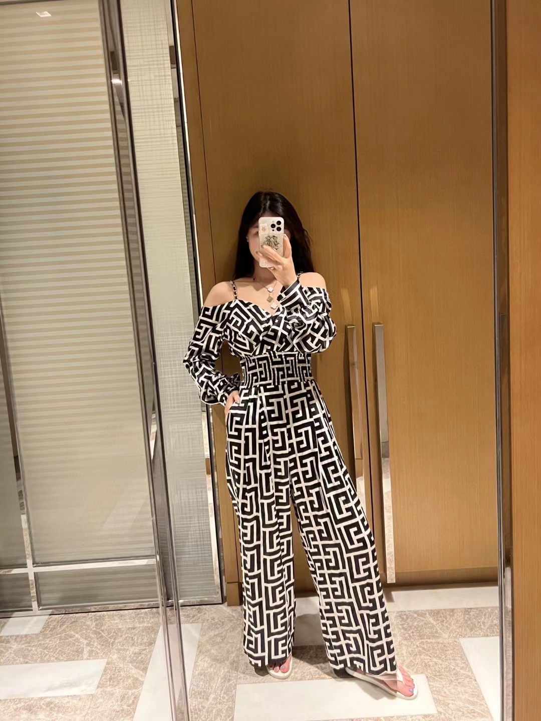 

Balm2022 spring summer women's trousers new printed hollow sexy jumpsuit ladies classic designer autumn fashion logo leisure pants birthday gift Christmas, Black