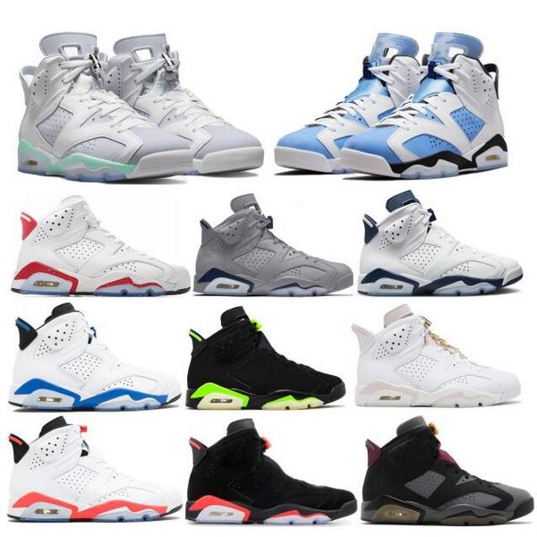 

6 6s Mens Basketball Shoes Jumpman Red Oreo Georgetown Carmine Electric Green Mint Foam UNC DMP Hare 2022 Women Designer Trainers Sneaker Size 5.5 - 13, Brown