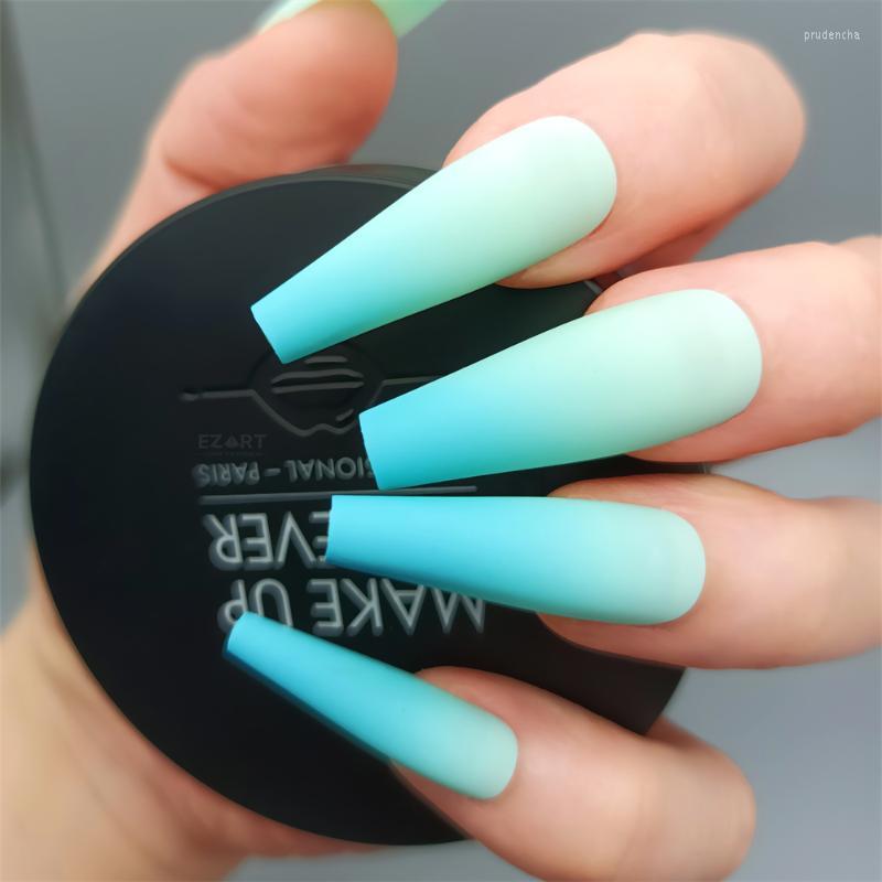 

False Nails 24pcs Set Glamorous For Spring Summer Finger Decor Bright Gradient Colors Press On Long Coffin Self Manicure Prud22, Pureness