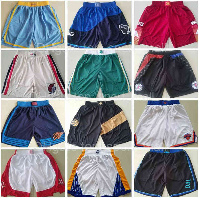 Men Team Basketball Shorts Sport Wear Pants Without Pocket Athletic Short Sweatpants Stitch All Color Play Game Size S M L XL XXLLTAU