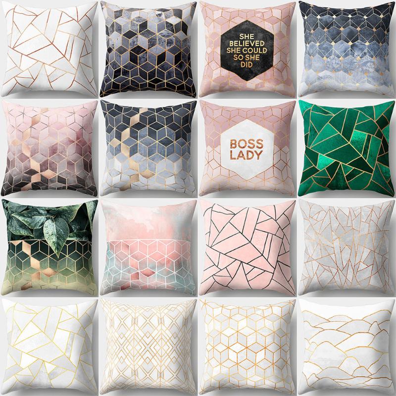 

Pillow Case Non-woven 45cm*45cm Geometric Waist Square Decorative Cover Cotton Poszewki Na Poduszki Silk Pillowcases