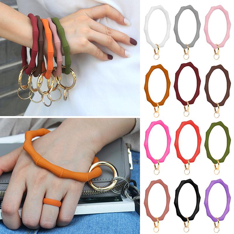 

Keychains Big O Silicone Loop Wrist Key Ring Keychain With Gold Clasp Round Strap Accessories Wholesale Women Bag SuppliesKeychains