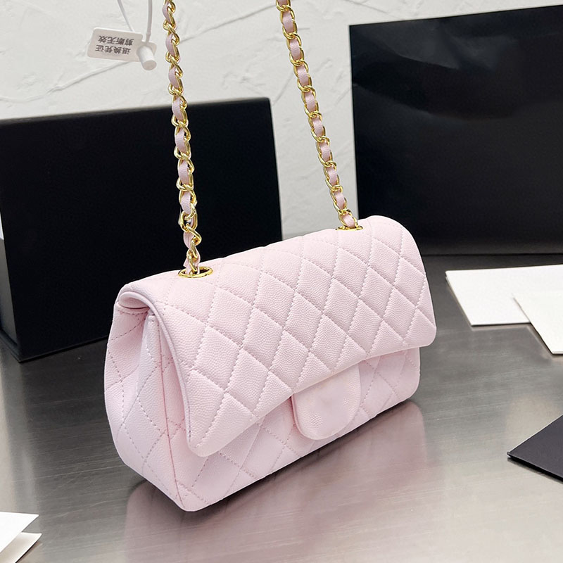 

22Ss France Womens Classic Mini Flap Rectangle Quilted Bags Caviar Leather Calfskin Gold Metal Hardware Matelasse Chain Crossbody Shoulder Sacoche Handbags 20CM, Box