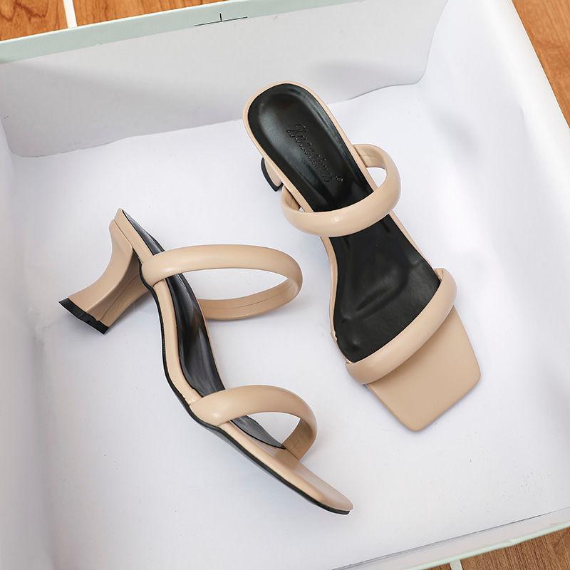 

Dress Shoes Women Pumps Fashion Weave Slippers Ankle Strap Sandals Female Woman Thin High Heels Open Toe Lady Ladies Mules ShoesDress, White