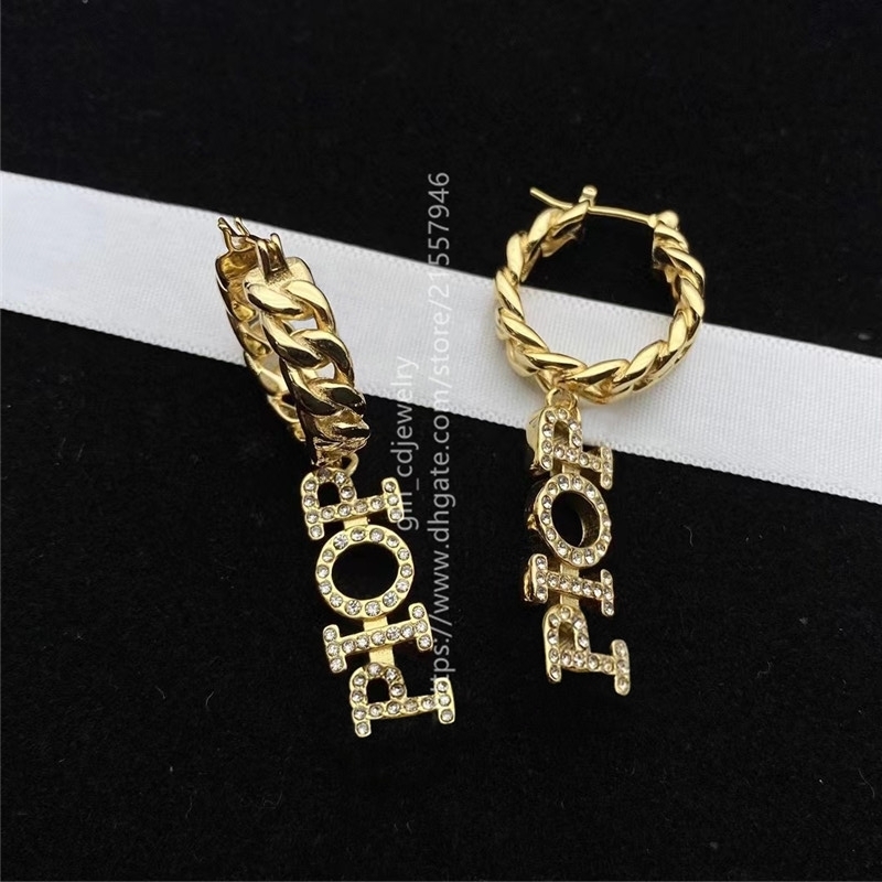 

Luxury Designer Classic Diamond Letter Earrings Select Brass 925 Silver Post Birthday Wedding Gift Charm